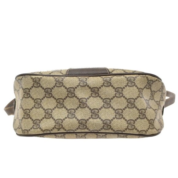 GUCCI Logo Sherry GG Pattern Shoulder Bag PVC Leather Brown GHW Italy - Picture 5 of 13